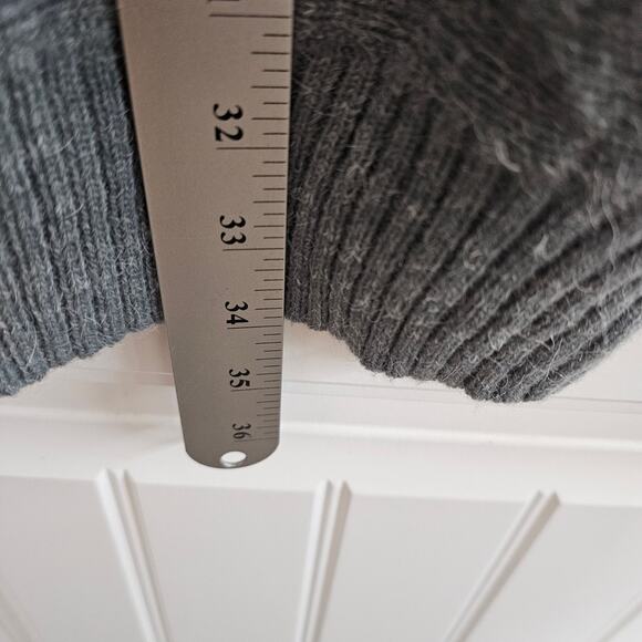 Vintage 80s Sweater Womens Medium Gray Patchwork Dolman Sleeve Textured Glam - Picture 9 of 11